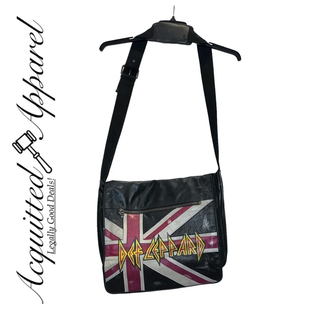 Vintage Def Leppard Wilsons Leather Messenger Bag